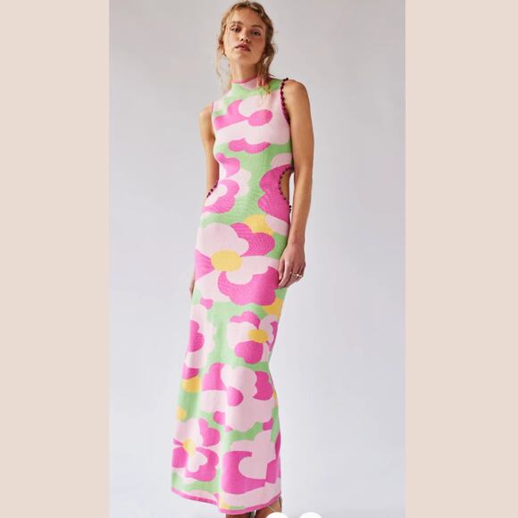 The Wolf Gang Dresses & Skirts - The Wolf Gang Valencia Midi Dress Barbie Pink Candy Floral Small